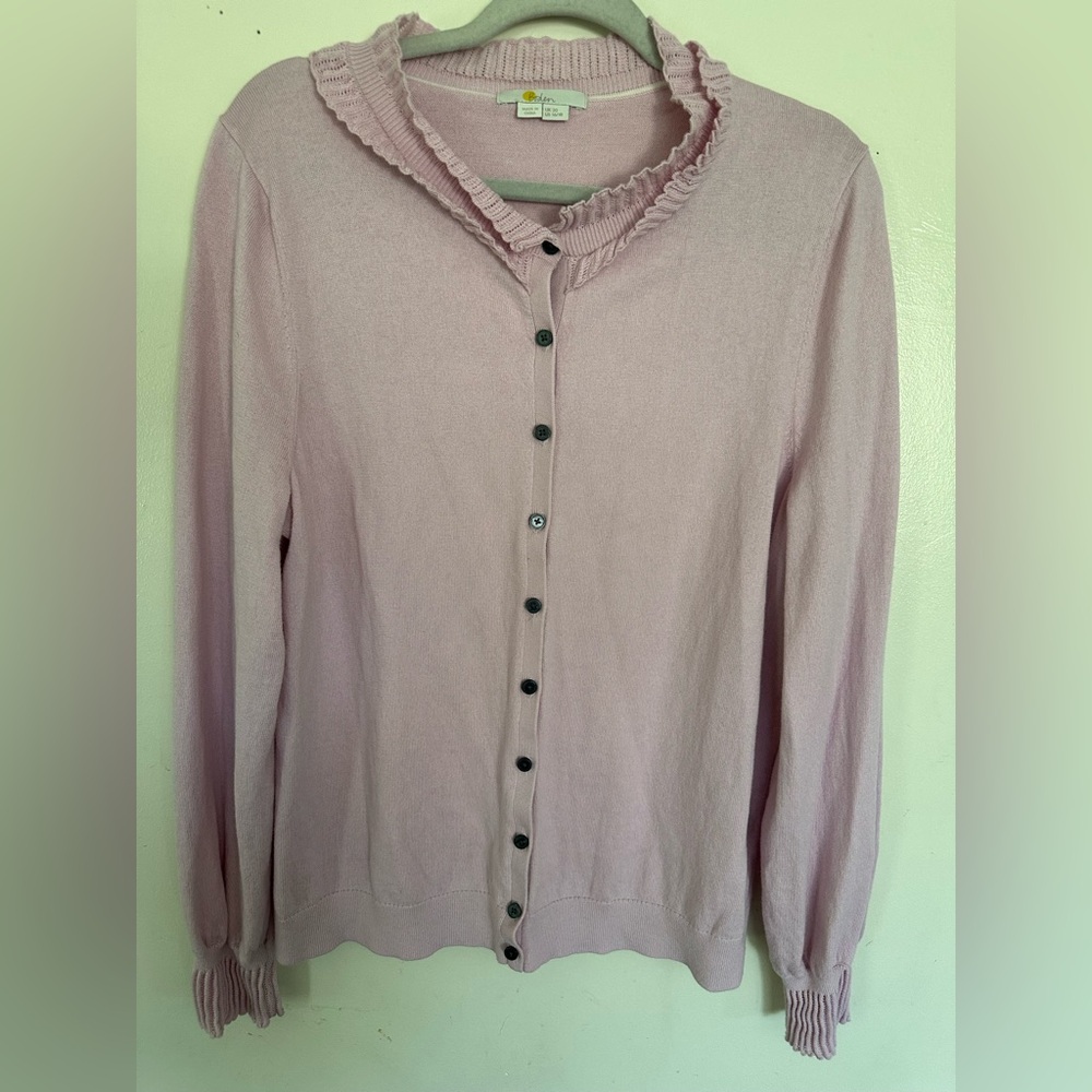 Boden Cardigan Womens Pink Wool Cotton Sweater size US 16/18 - Picture 2 of 10